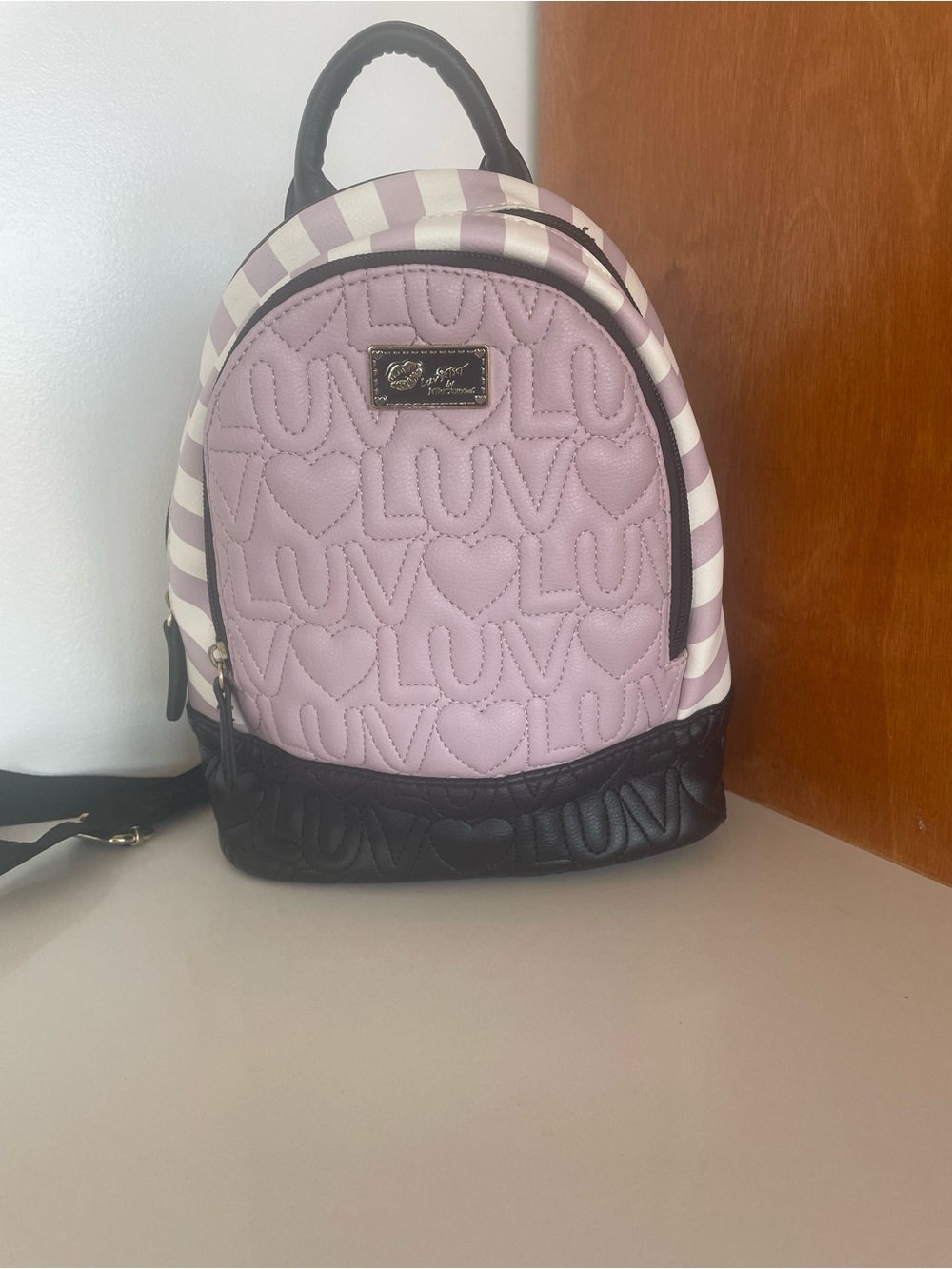 Betsey Johnson Luv Embossed Quilted Mini Backpack